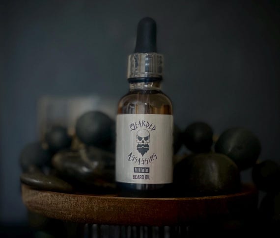 Premium VILLAIN Beard Oil | 1oz | 2oz | Fresh Pine Fragrance |Self-Care Treat | Tame the Beast | Ideal Gift for the Bearded Man