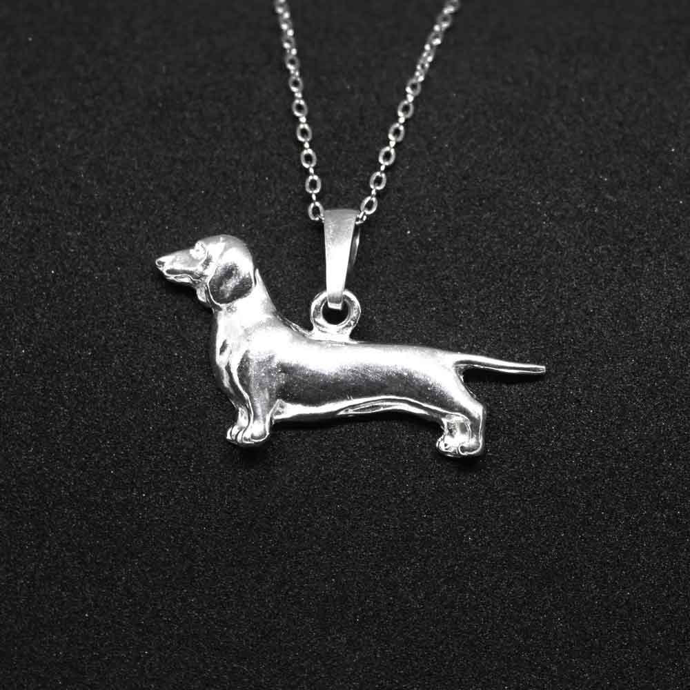 Dachshund jewelry pendantSterling SilverPersonalized Pet NecklaceDog