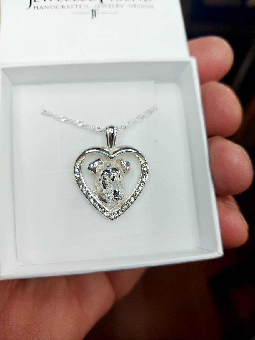 Jack russell terrier jewelry with Swarovski crystal necklace pendant