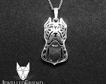 American staffordshire terrier jewelry pendant - sterling silver - Custom Dog Necklace - Pet Memorial Gift - Dog Mom Gift - Pet jewellery