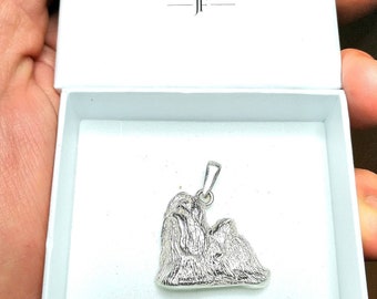 Shih tzu jewelry pendant-Sterling Silver-Personalized Pet Necklace-Dog lover gift-Pet Memorial