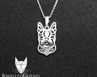 Boston terrier jewelry pendant-Sterling Silver-Personalized Pet Necklace-Dog lover gift-Custom Dog Necklace-Pet Memorial Gift-Dog Mom Gift