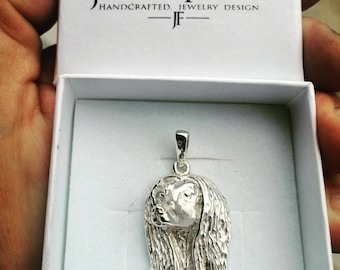 Afghan hound jewelry pendant-sterling silver-Custom Dog Necklace-Pet Memorial Gift-Dog Mom Gift-Pet