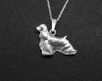American cocker spaniel jewelry pendant - sterling silver - Custom Dog Necklace - Pet Memorial Gift - Dog Mom Gift - Pet jewellery