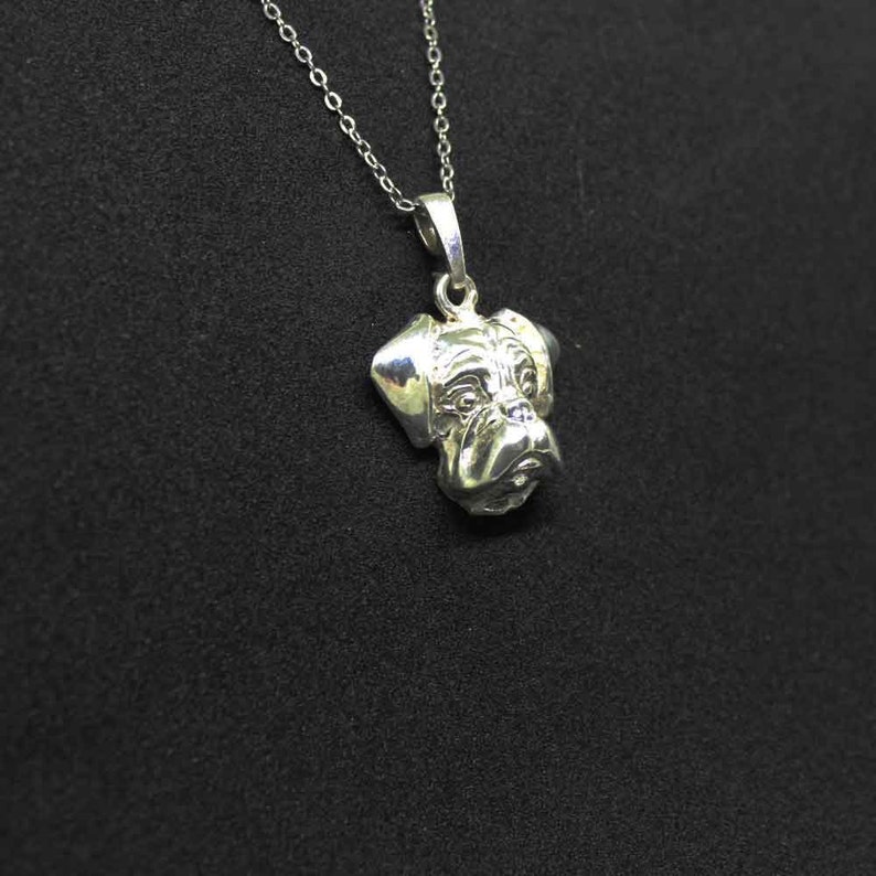 Boxer Dog Jewelry Pendantsterling Silverpersonalized Pet Etsy