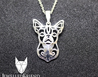 Chihuahua jewelry pendant-Sterling Silver-Personalized Pet Necklace-Dog lover gift-Custom Dog Necklace-Pet Memorial Gift-Dog Mom jewelry