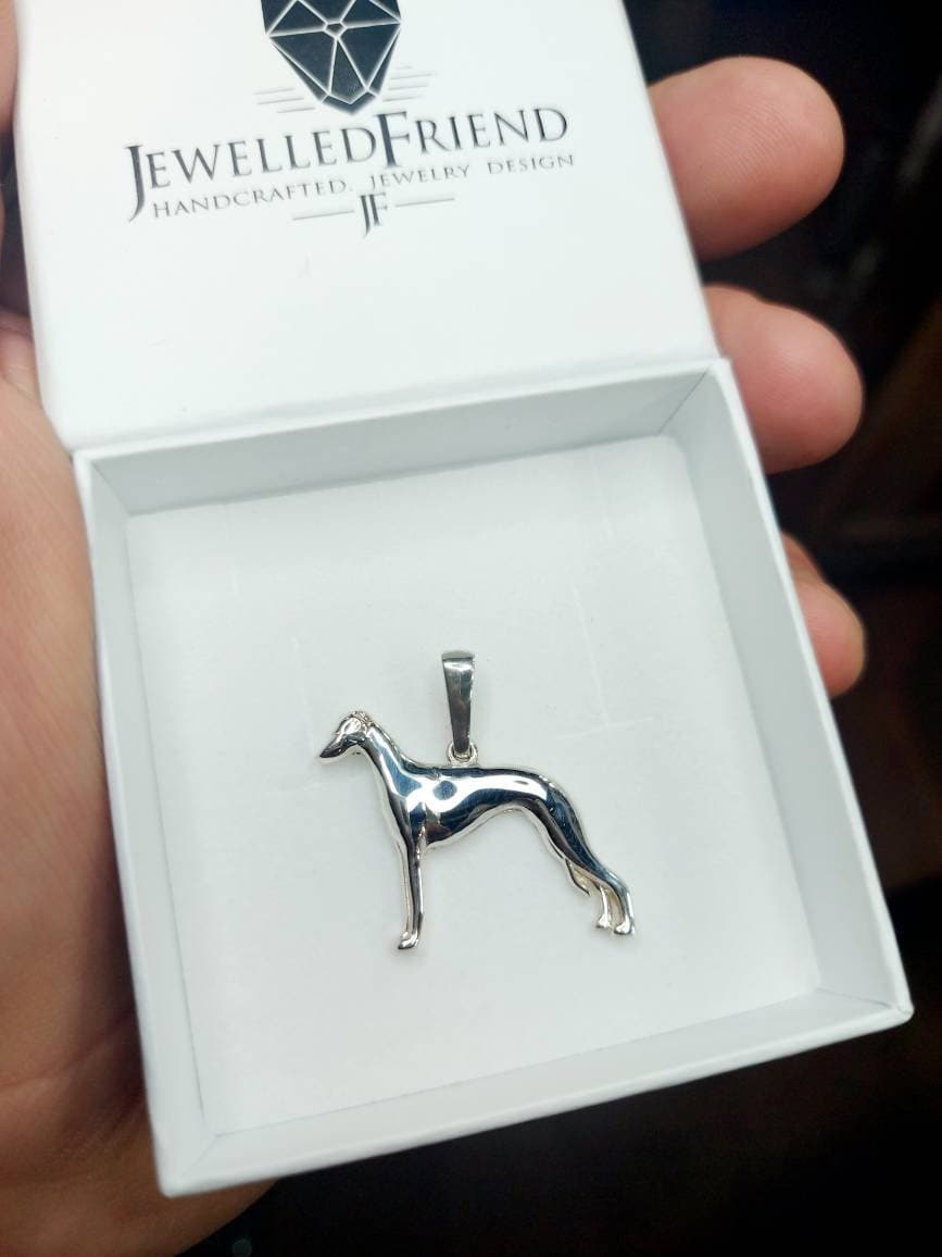 Greyhound jewelry pendantSterling SilverPersonalized Pet NecklaceDog