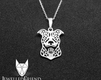 American staffordshire terrier jewelry pendant - sterling silver - Custom Dog Necklace - Pet Memorial Gift - Dog Mom Gift - Pet jewellery