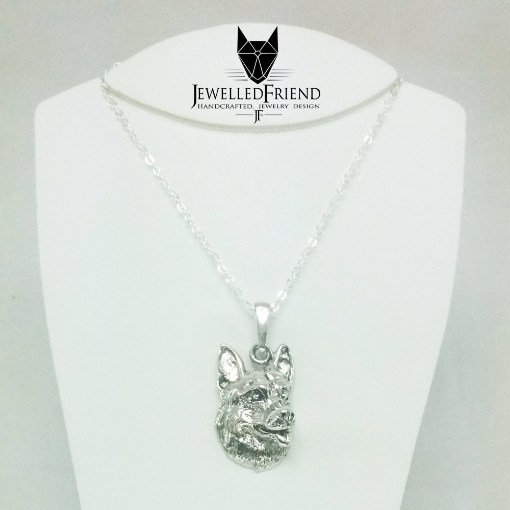German Shepherd Jewelry Necklace Pendant Sterling Silver