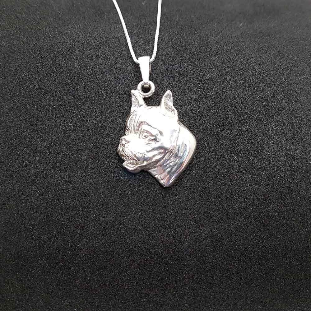 Boxer dog jewelry pendant Sterling Silver Personalized Pet Necklace Dog