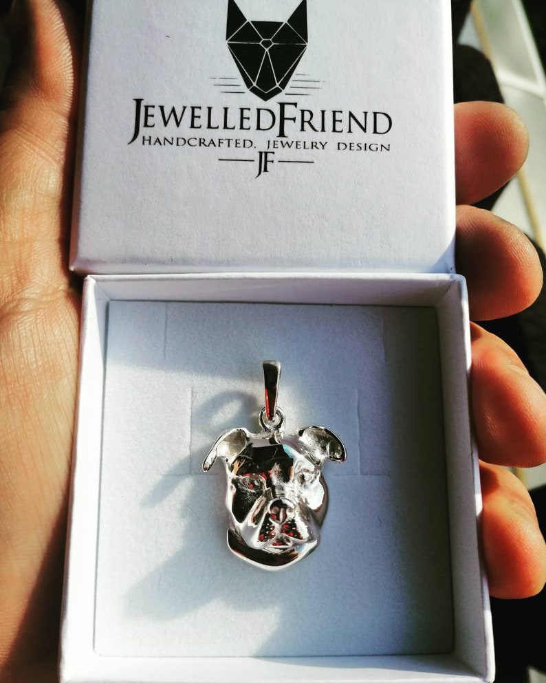 Dog Mom Gift American staffordshire terrier jewelry pendant sterling silver Pet jewellery amstaff pendant Pet Memorial Gift