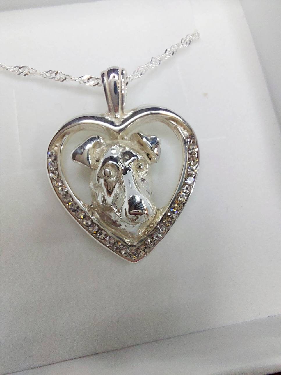 Jack russell terrier jewelry with Swarovski crystal necklace pendant