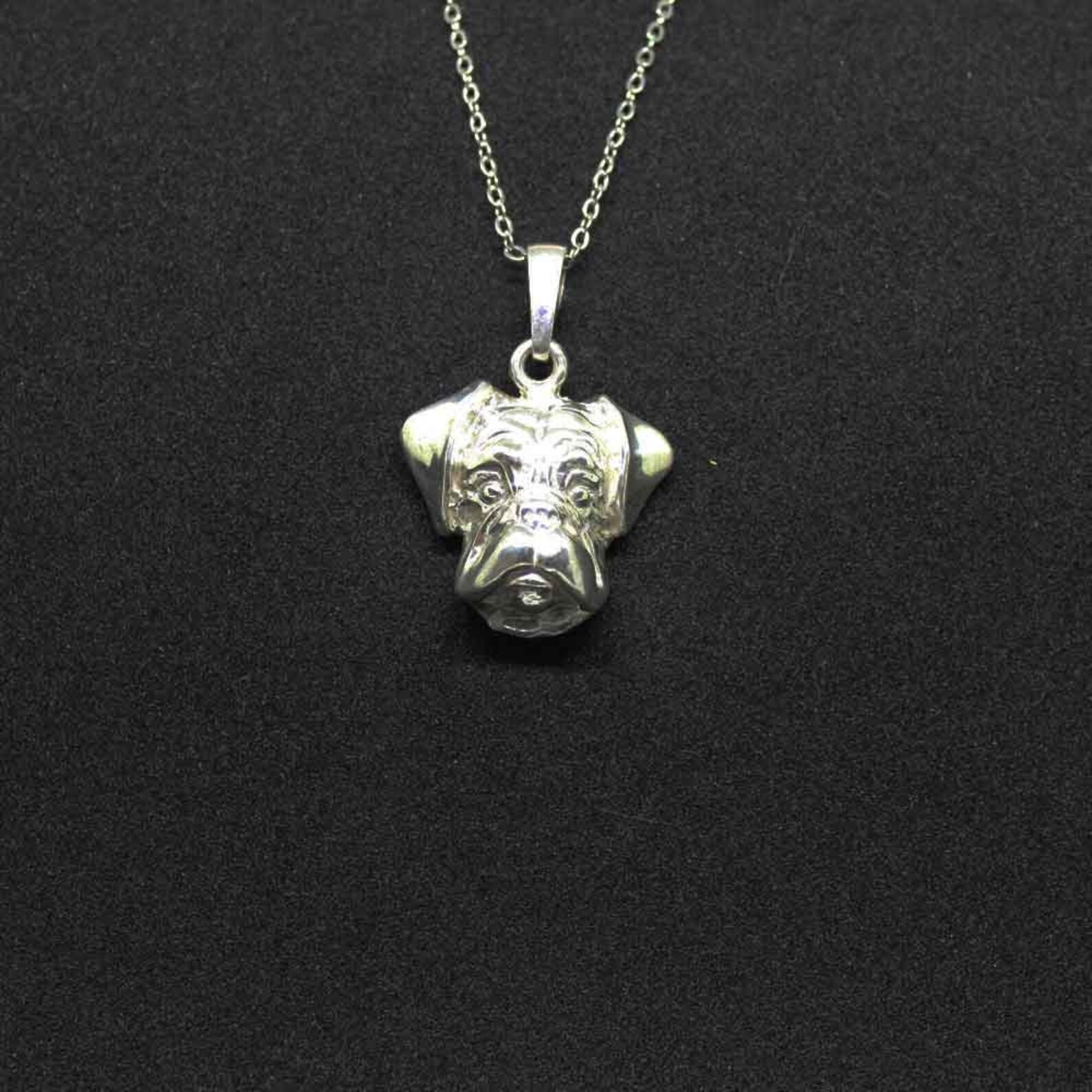 Boxer Dog Jewelry Pendantsterling Silverpersonalized Pet Etsy