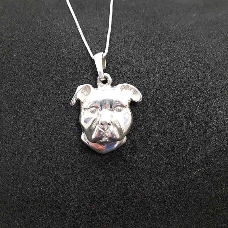 Dog Mom Gift American staffordshire terrier jewelry pendant sterling silver Pet jewellery amstaff pendant Pet Memorial Gift