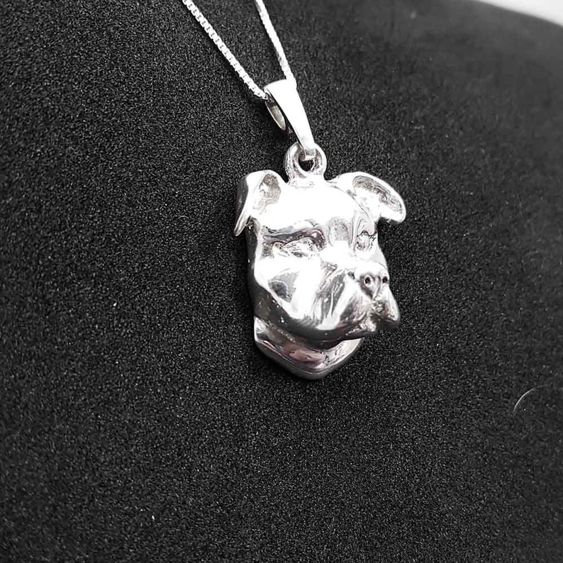 Dog Mom Gift American staffordshire terrier jewelry pendant sterling silver Pet jewellery amstaff pendant Pet Memorial Gift