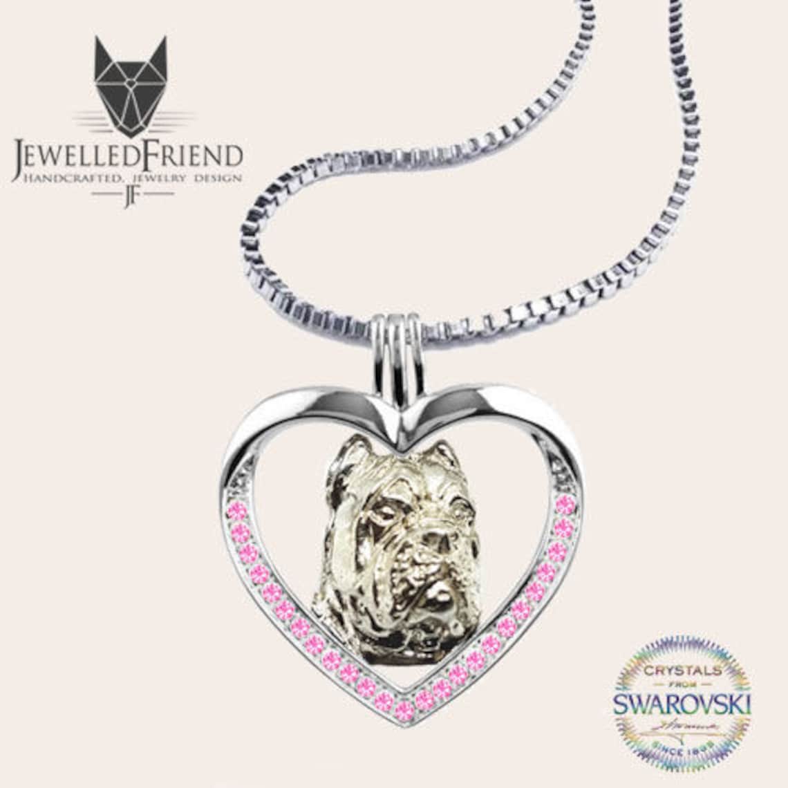 Cane corso jewelry pendant with swarovski crystal Etsy