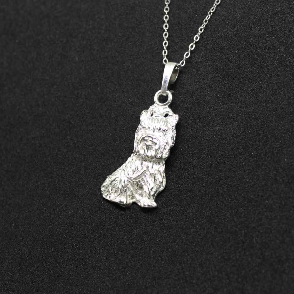 Yorkie jewelry pendantSterling SilverPersonalized Pet NecklaceDog