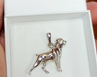 Rottweiler jewelry pendant-Sterling Silver-Personalized Pet Necklace-Dog lover gift-Pet Memorial