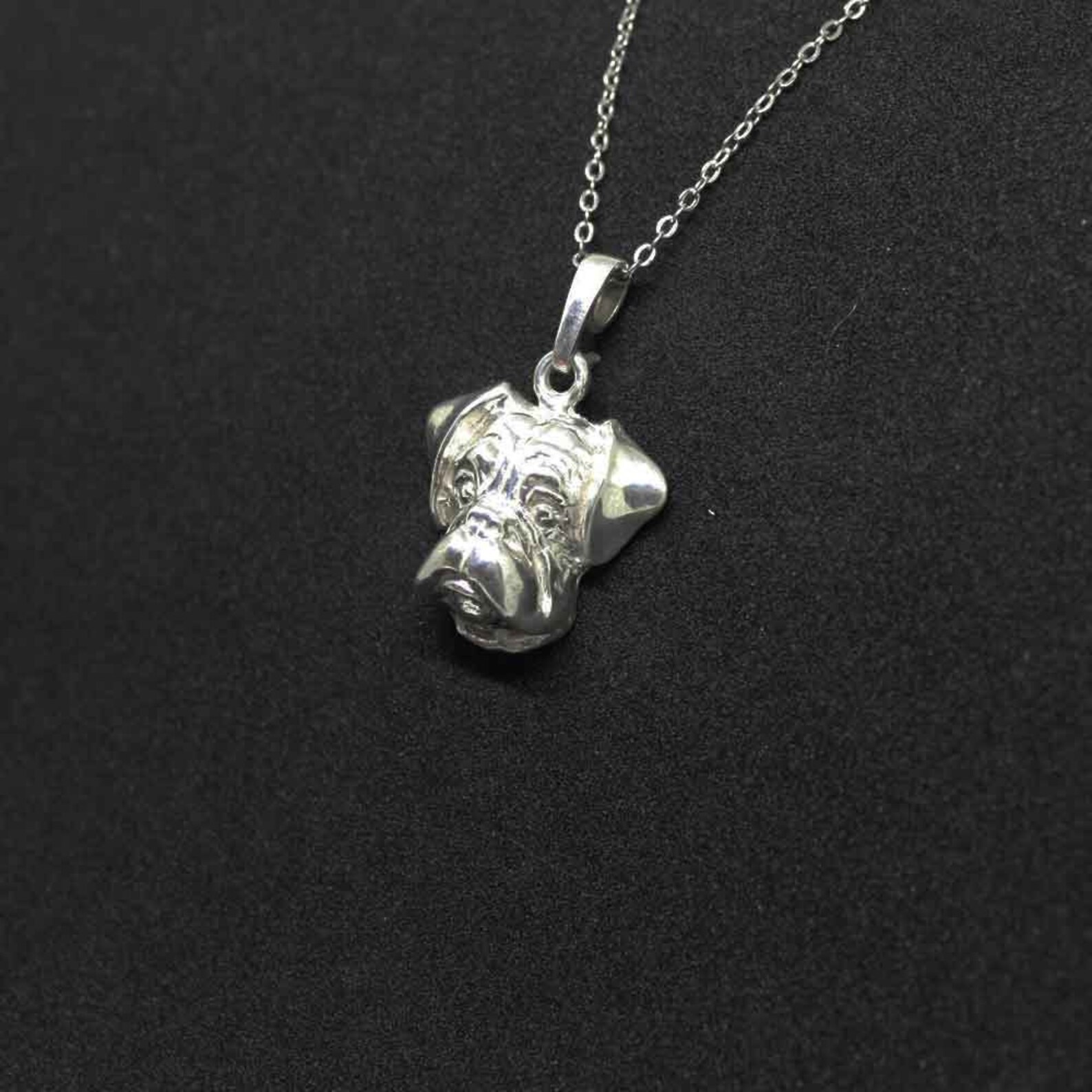 Boxer Dog Jewelry Pendantsterling Silverpersonalized Pet Necklacedog