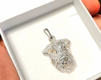 Airedale terrier jewelry pendant-sterling silver-Custom Dog Necklace-Pet Memorial Gift-Dog Mom Gift-Pet jewellery