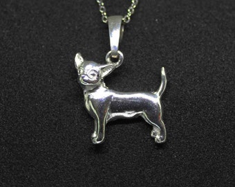 Chihuahua jewelry pendant-Sterling Silver-Personalized Pet Necklace-Dog lover gift-Custom Dog Necklace-Pet Memorial Gift-Dog Mom jewelry