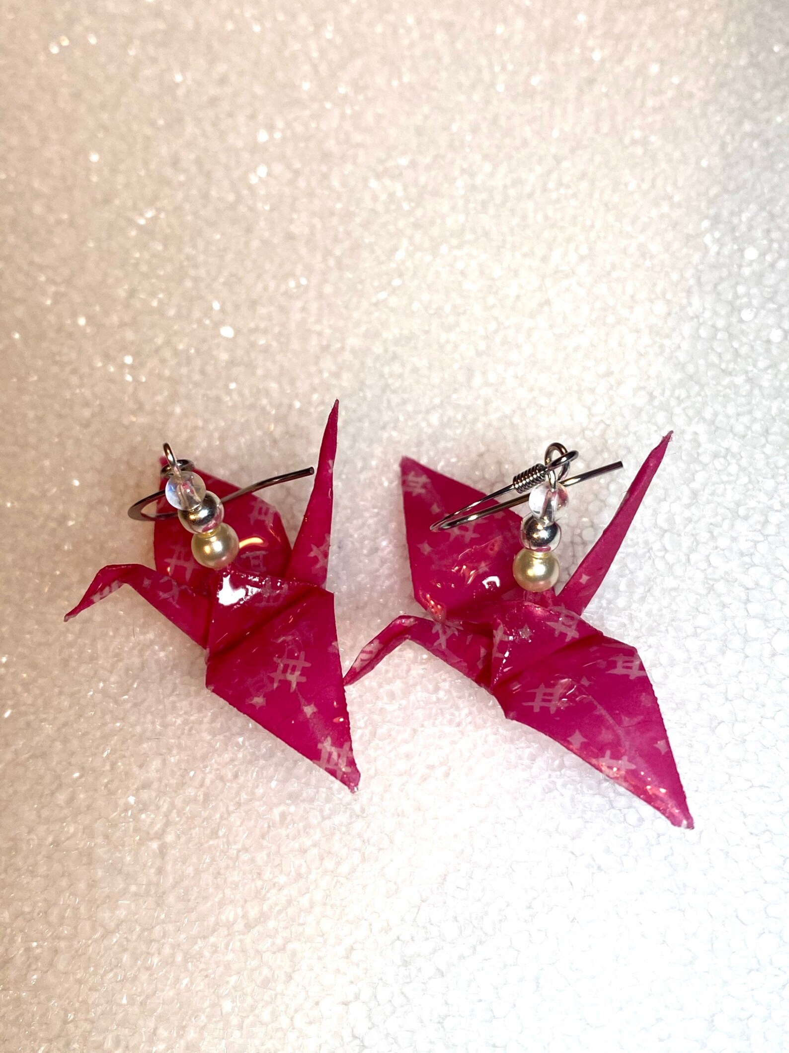 Handmade Origami Crane Earrings Etsy