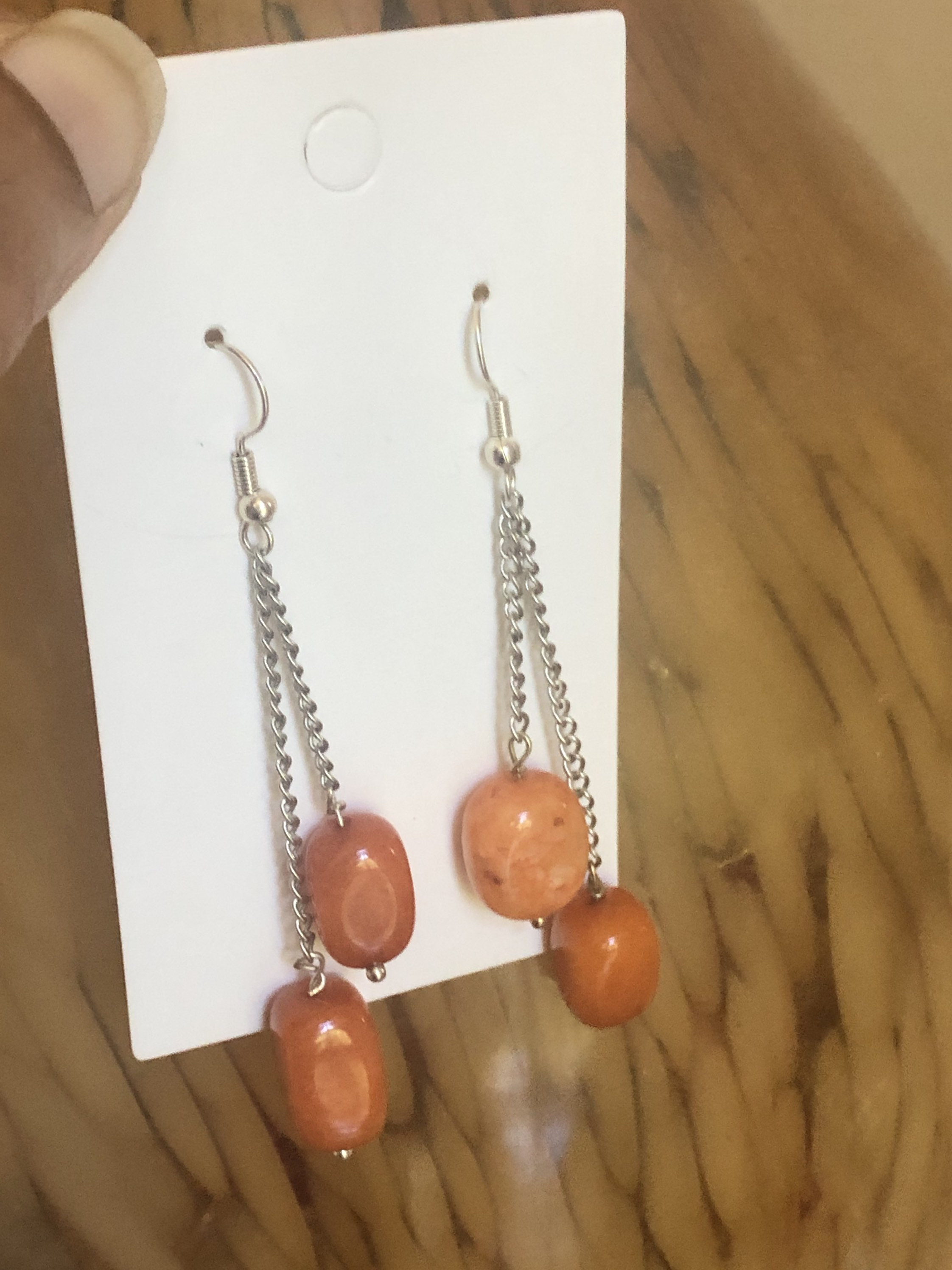 Orange Fall Earrings Orange Stone Earrings Aventurine Etsy