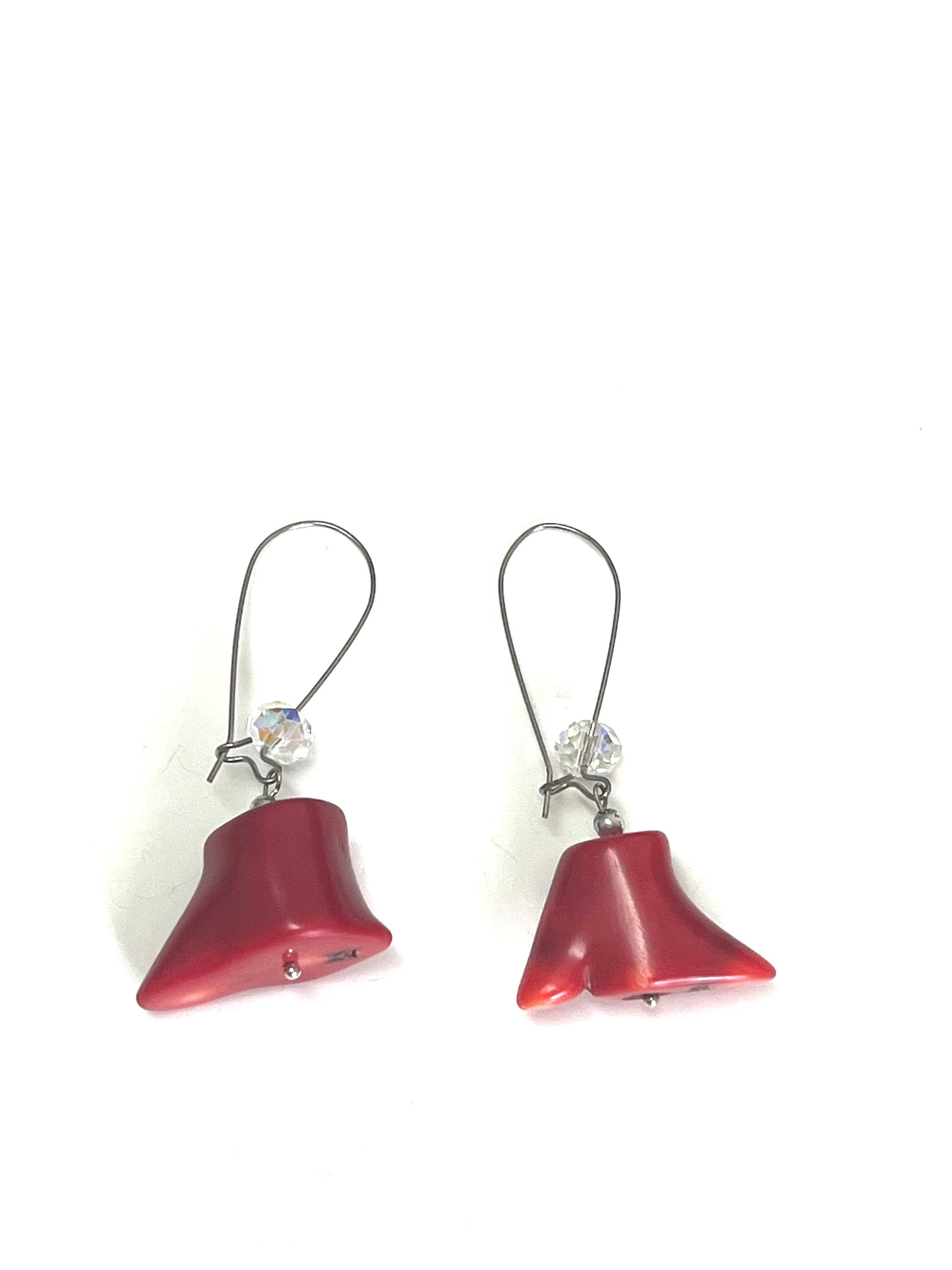 KAMEO ORANGE CORAL STONE EARRINGS MULTI