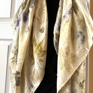 Eco Printed Silk Scarf Botanical Dyed Silk Fabric Katan Silk - Etsy