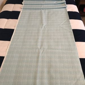 2-1/2 Yards of Vintage Teal & White Stretch Knit Fabric in Tiny Plaid - 2 1/2 yds x 33&quot;