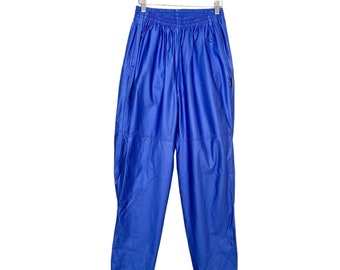 Vintage 90's Asics Gore-Tex Windbreaker Pants Zip Ankles Shiny Blue- Men's L- vintage clothing- vintage fashion- athletic apparel