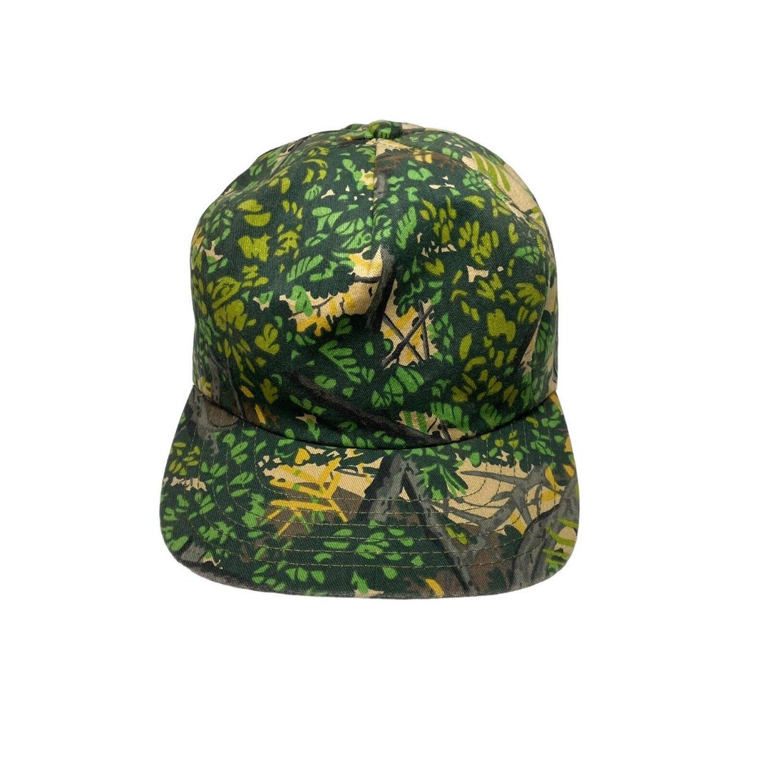 Cappello Mimetica Bushlan Vintage Con Gancio E Passante - Unisex Made In USA