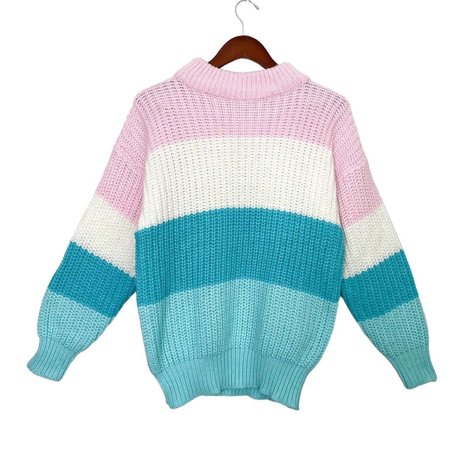 pink and blue sweater