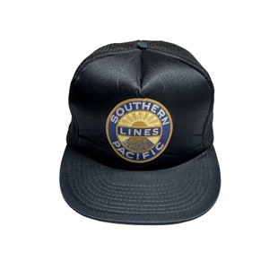Vintage Southern Pacific Lines Trucker Foam Mesh SnapBack Hat by San Sun- vintage clothing- vintage fashion- collectible
