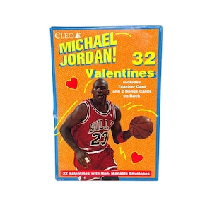 Biglietti di San Valentino vintage di Michael Jordan degli anni '90 Cleo- New Old Stock- biglietti di San Valentino vintage- basket NBA- Chicago Bulls