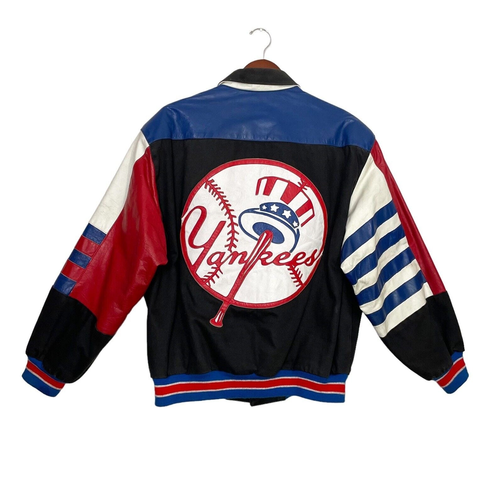 ❌Sold out❌ vtg leather jacket 1883 louisville slugger baseball jacket New  york yankees size L 65x56 used condition cek slide grab it fast…