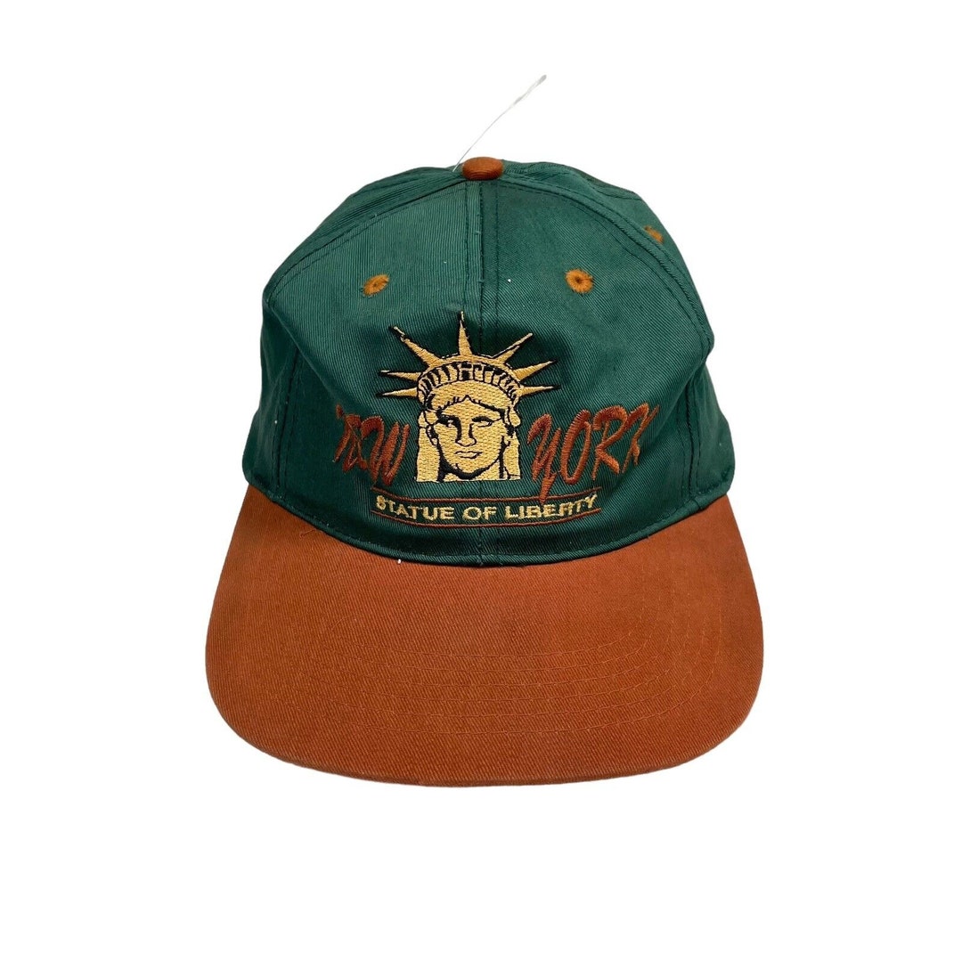 Vintage New York Statue of Liberty Hat Green/brown Snapback Etsy