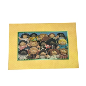 Vintage Cabbage Patch Kids Laminated Placemat- CPK- 80s- vintage kitchen- collectible- retro