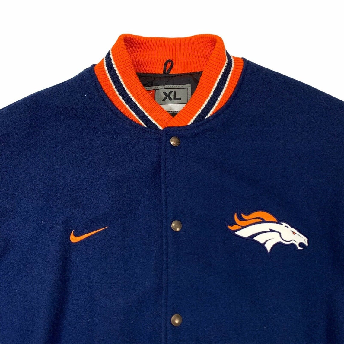 Rare Nike Denver Broncos Lined Varsity Letterman Jacket Etsy