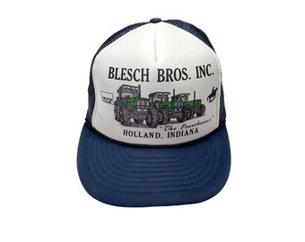 Vintage Blesch Bros Inc Trucker Hat Mesh- Tractor- Cap Snapback Hat Adjustable- vintage clothing- vintage fashion- farmer
