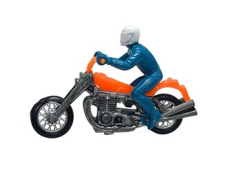 1970s Hot Wheels Mattel Rrrumblers Orange Torque Chop W/rider