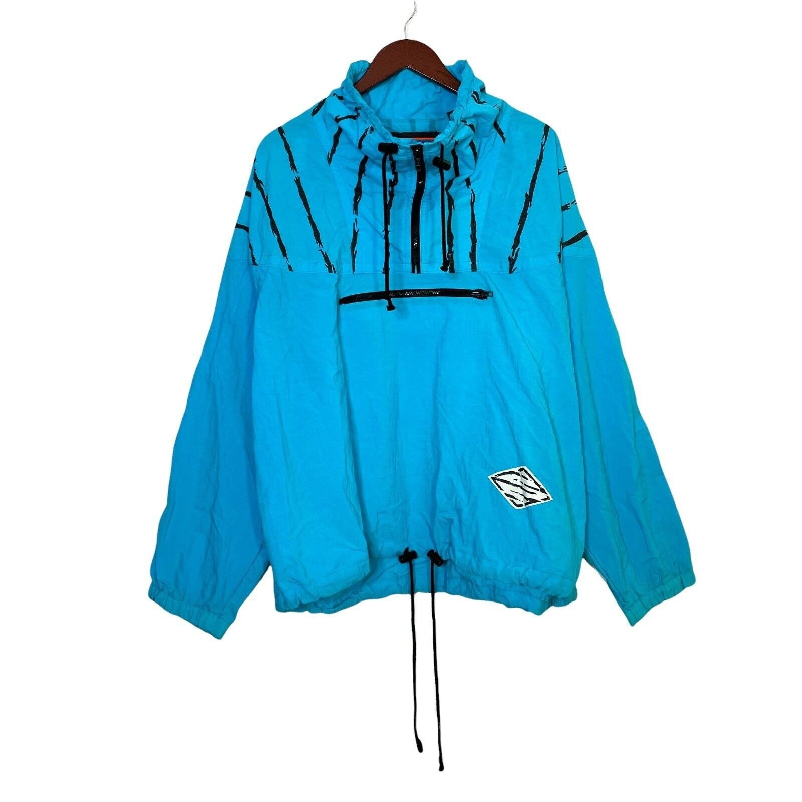 Vintage 90's Express 1/4 Zip Windbreak Jacket- Retro- Blue- Mens