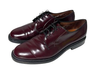 Allen Edmonds Leeds 9548 Burgundy Shell Plain Toe Leather Dress Shoes Size US 9.5 EEE