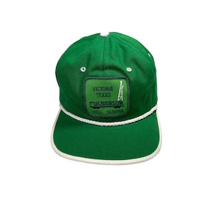 Vintage Victoria, TX Culberson Well Service Green StrapBack Hat- vintage hat- vintage clothing- vintage fashion- patch