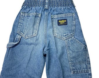 Vintage 90s Y2K OshKosh B’gosh Kids Carpenter Jeans Size 7S Blue Denim Youth vintage clothing vintage fashion