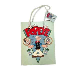 Vintage 1989 Popeye Small Gift Bag- Rare!  vintage gift bag- party supplies