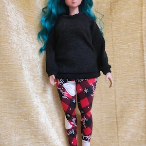 Smart Doll Christmas Outfit: Santa Leggings & Black Sweater
