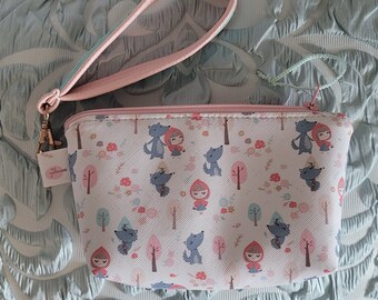 Girl and fox wristlet mini purse, Wristlet purse. Grab and go wallet. Keychain purse. LIMITED EDITION!!