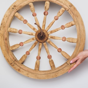 Antike Holz Rad mit Haken Primitive antike Wanddekor hängen Bauernhaus Rustikal Wohnkultur rund Landhaus Holz Spinnrad