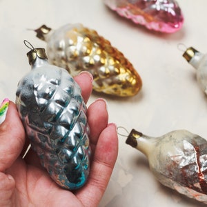 Vintage Glass Christmas Ornaments Thick glass Antique Christmas ornaments USSR samovar Xmas vintage  ornament